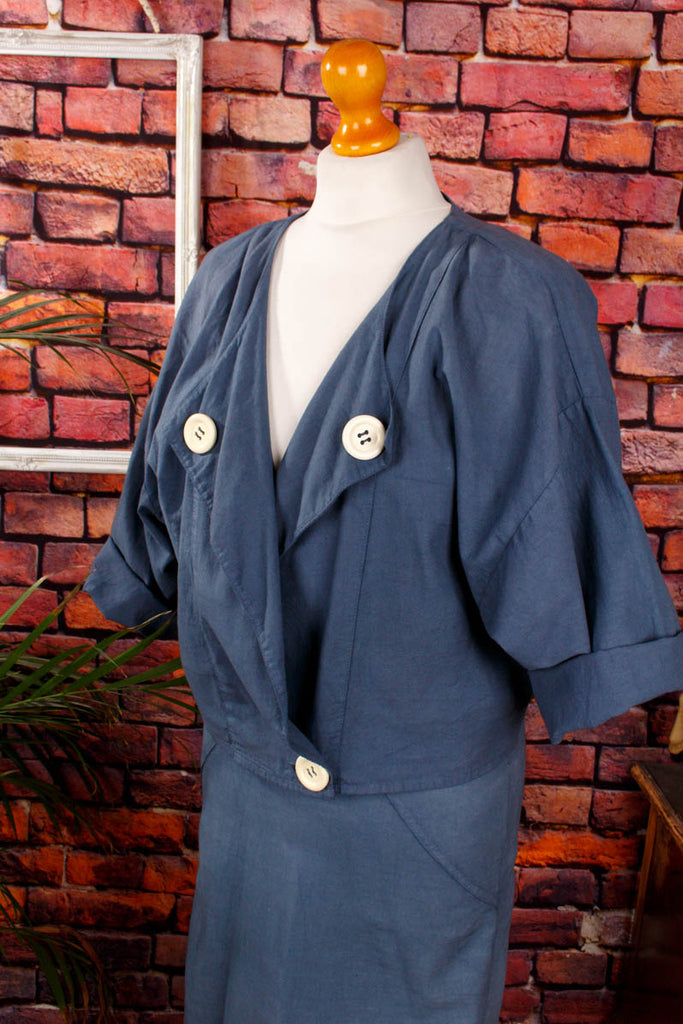 80er Ethno Kostüm taubenblau 80er blau Boho Frau S 36-38 vintageberlin.de