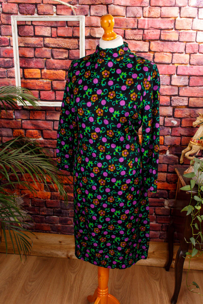 60s Kleid bunt Muster Default Title 60er bunt Disco Frau M 40-42 real-disco real-rockabilly Rockabilly Special vintageberlin.de