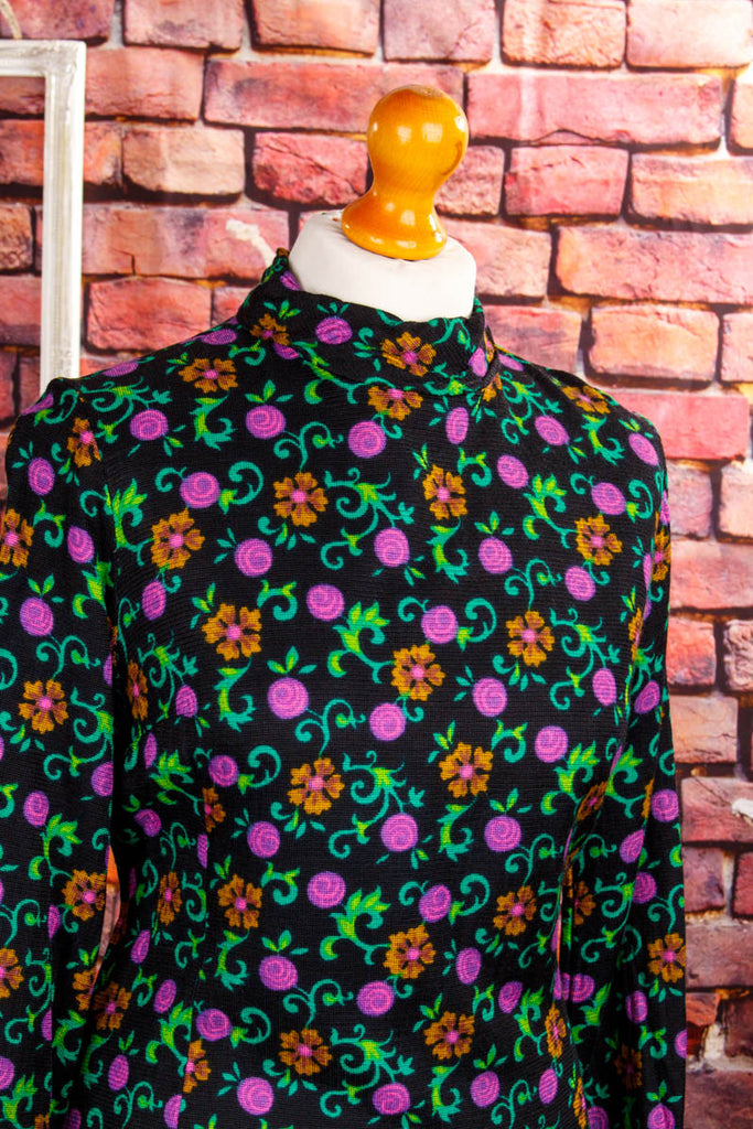 60s Kleid bunt Muster 60er bunt Disco Frau M 40-42 real-disco real-rockabilly Rockabilly Special vintageberlin.de