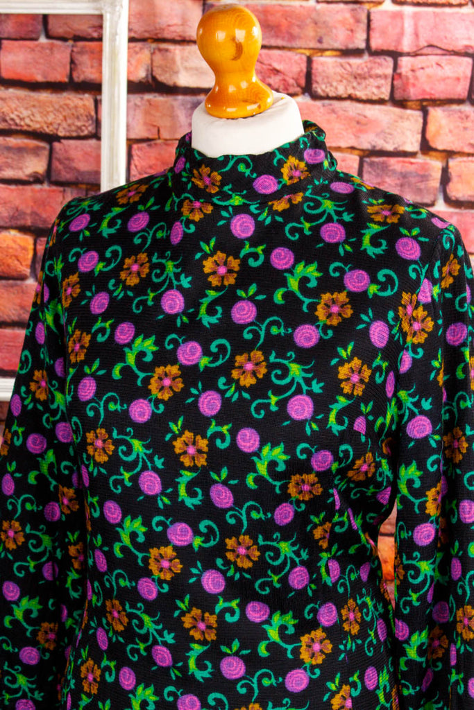 60s Kleid bunt Muster 60er bunt Disco Frau M 40-42 real-disco real-rockabilly Rockabilly Special vintageberlin.de