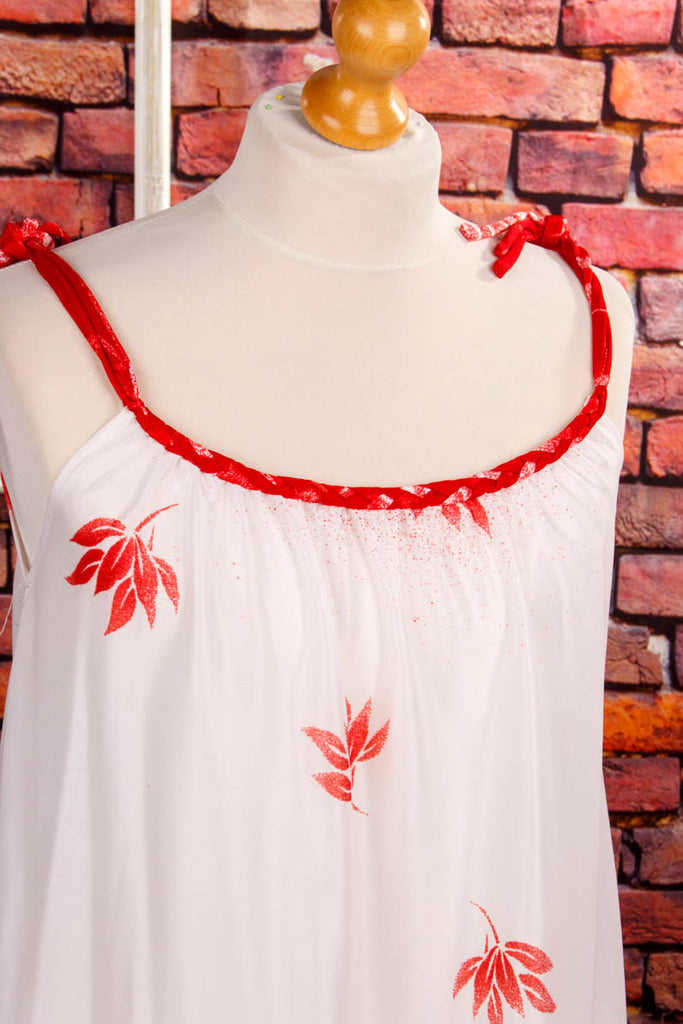 Vintage Sommerkleid weiß rot 70er 80er Boho Frau L 44-46 M 40-42 rot S 36-38 Special weiß XL 48-50 vintageberlin.de