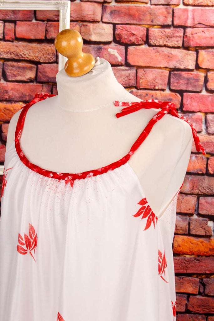 Vintage Sommerkleid weiß rot 70er 80er Boho Frau L 44-46 M 40-42 rot S 36-38 Special weiß XL 48-50 vintageberlin.de