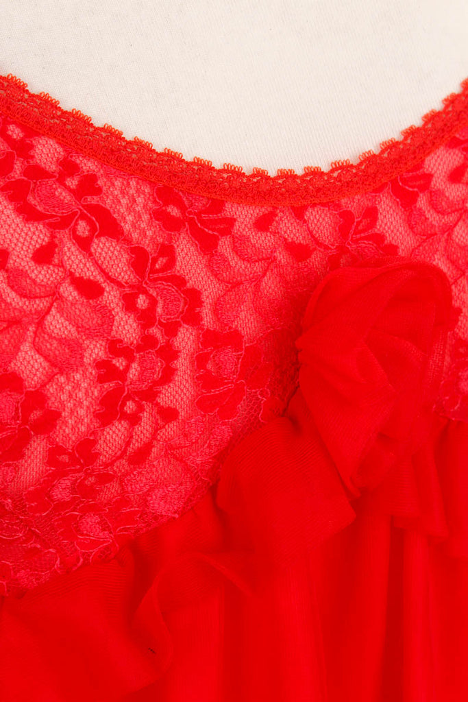 sexy Unterkleid Babydoll rot 60er 70er Disco Frau Rockabilly rot S 36-38 Sekretärin Special vintageberlin.de