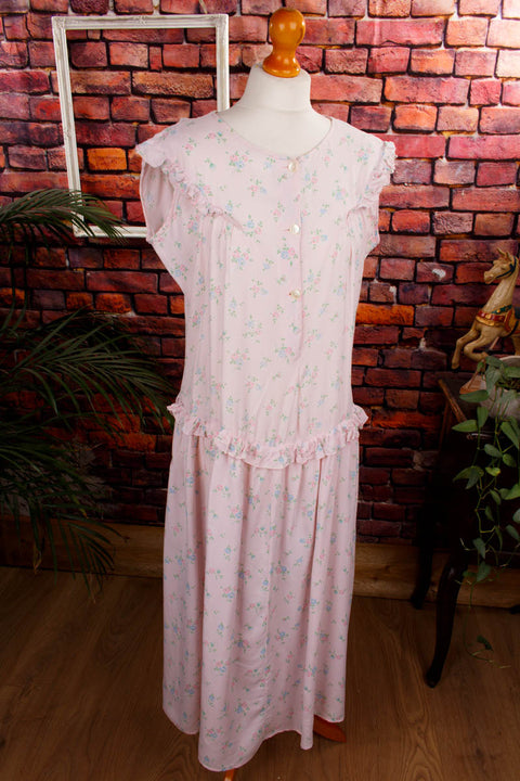 Vintage Nachthemd Hauskleid rosa