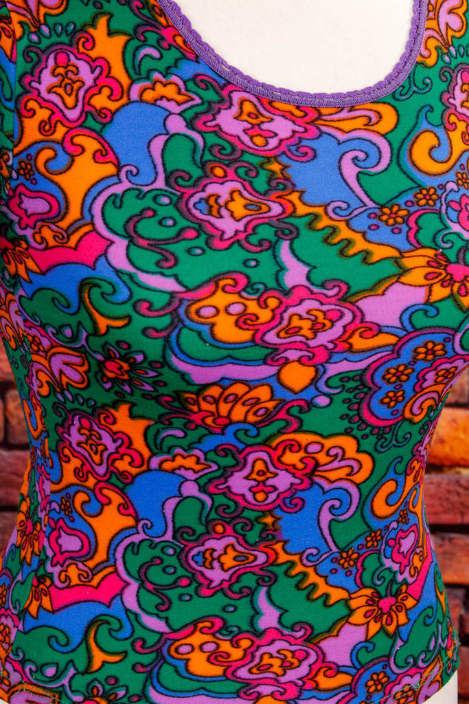 60s Disco Stretchtop bunt 60er 70er bunt Disco Frau Hippie real-boho real-disco real-rockabilly Rockabilly S 36-38 Schlager Special XS 32-34 vintageberlin.de