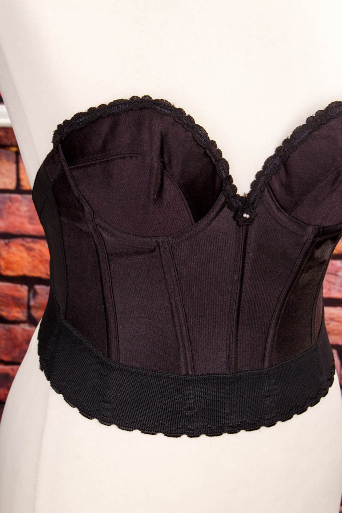 Sexy Korsage schwarz 60er Abendmode Frau Gothic real-rockabilly Rockabilly schwarz Sekretärin Special XS 32-34 vintageberlin.de