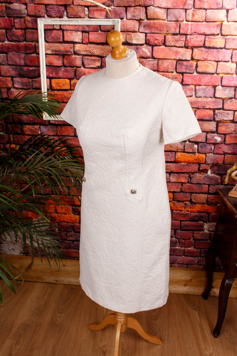 Vintage Schlagerkleid weiß