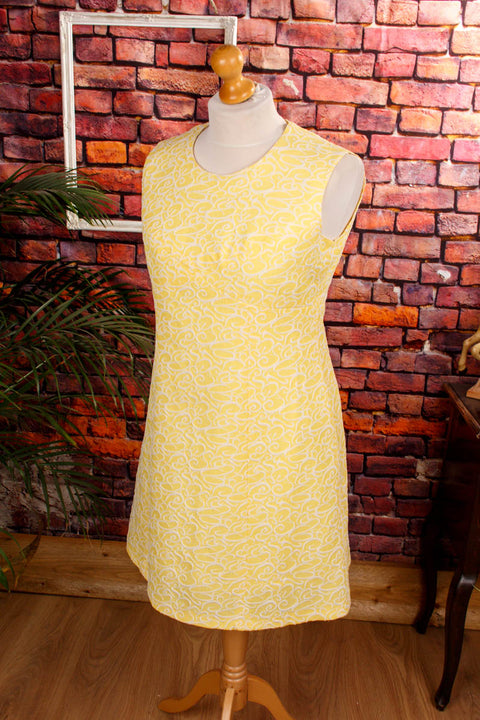 Vintage Disco Kleid gelb Muster