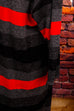 80s Strickkleid schwarz rot Ringel