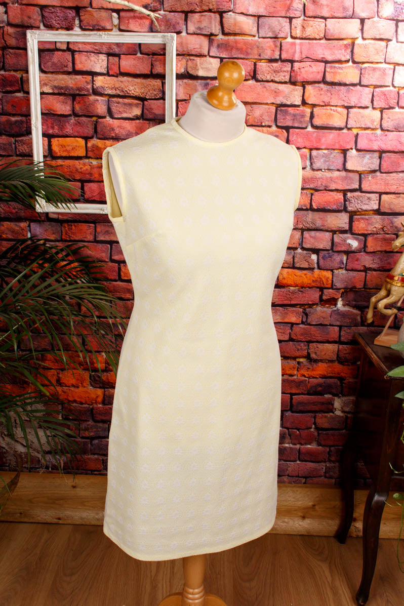 60s Disco Kleid gelb Muster Default Title 60er Disco Frau gelb L 44-46 real-disco Schlager Special vintageberlin.de