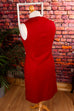 70er Kleid rot ärmellos
