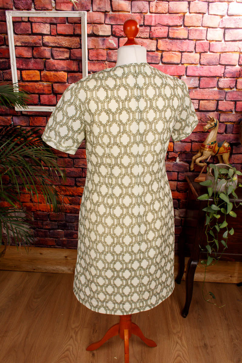 60s Minikleid grün Muster