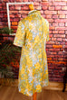 70s Schlagerkleid gelb Muster