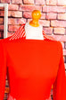 70er Kleid rot Streifen
