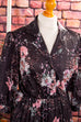 Plisseekleid schwarz bunt Blumen 70er bunt Disco Frau M 40-42 Rockabilly rosa Schlager schwarz vintageberlin.de