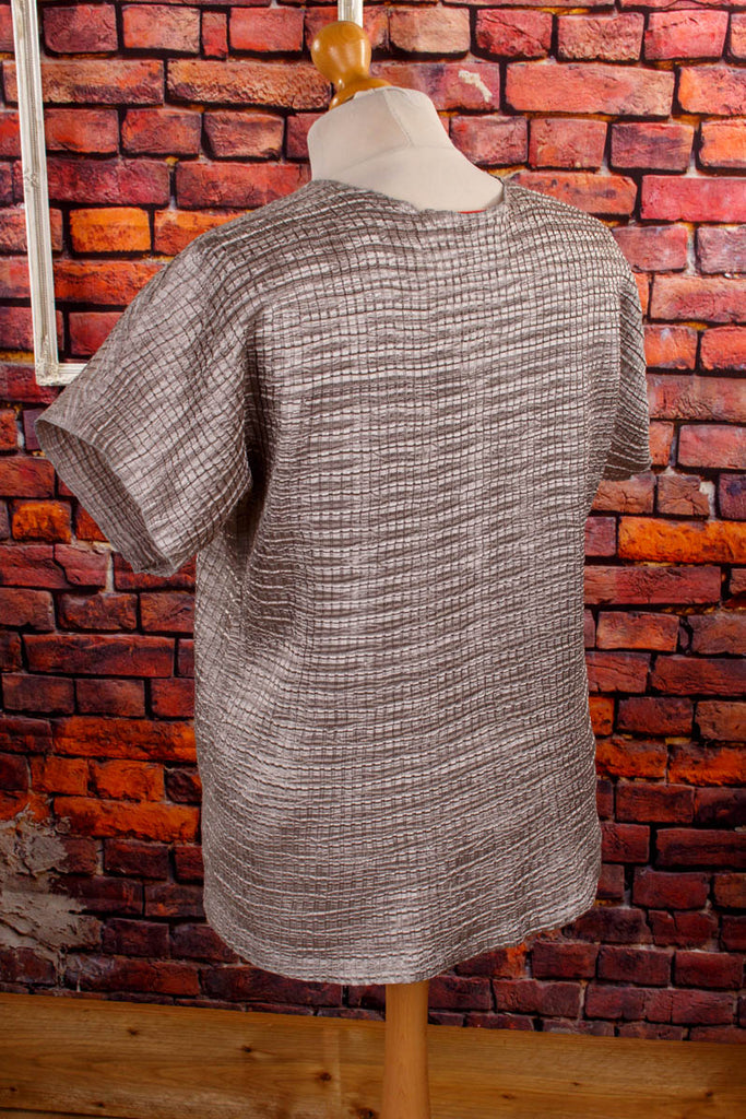 Vintage Betty Barclay Top silber 90er Designer Disco Frau grau L 44-46 M 40-42 silber Special XL 48-50 vintageberlin.de