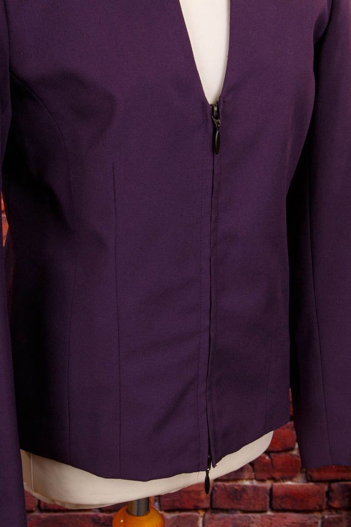 eleganter Blazer aubergine 90er Designer Frau lila M 40-42 Sekretärin vintageberlin.de