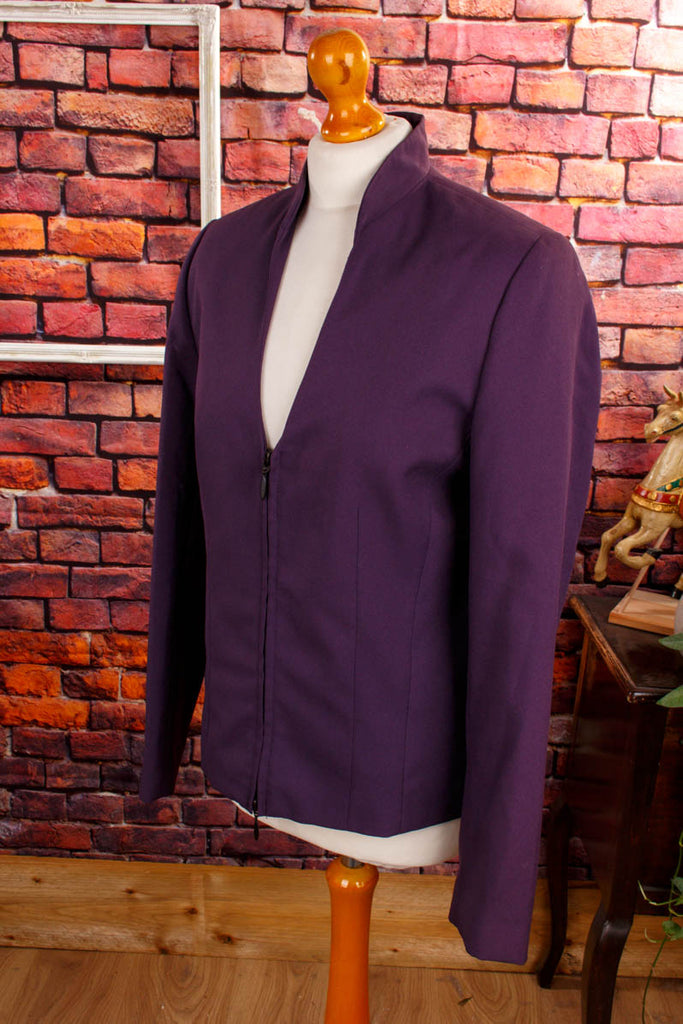 eleganter Blazer aubergine 90er Designer Frau lila M 40-42 Sekretärin vintageberlin.de