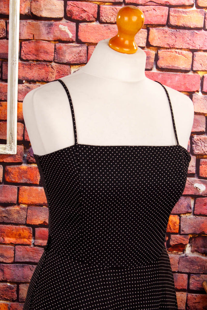 Tanzkleid schwarz Punkte Abendmode Disco Frau Rockabilly S 36-38 schwarz Special vintageberlin.de