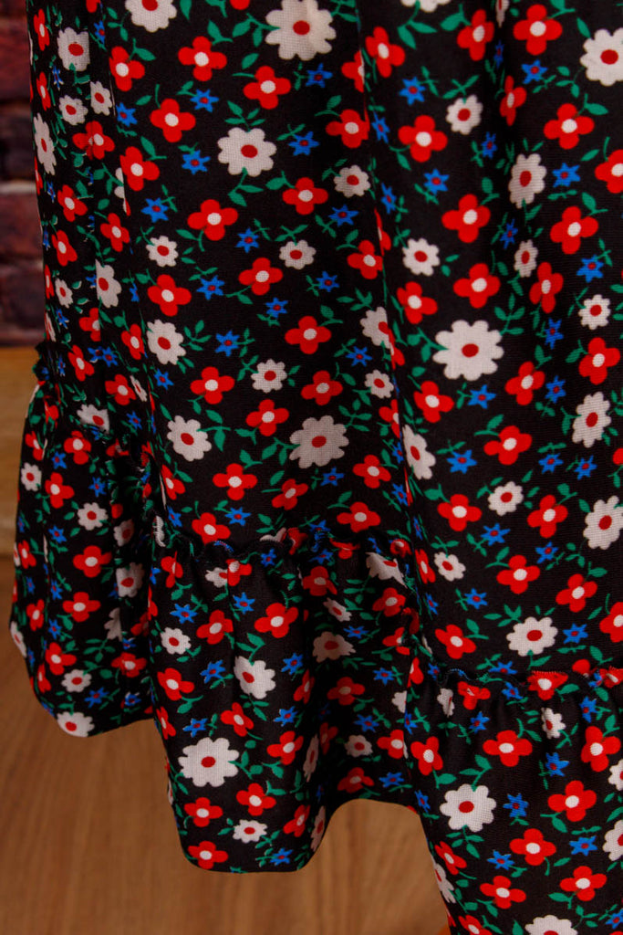 70s Blümchenrock bunt 70er bunt DDR Frau Hippie Rockabilly Special XS 32-34 vintageberlin.de