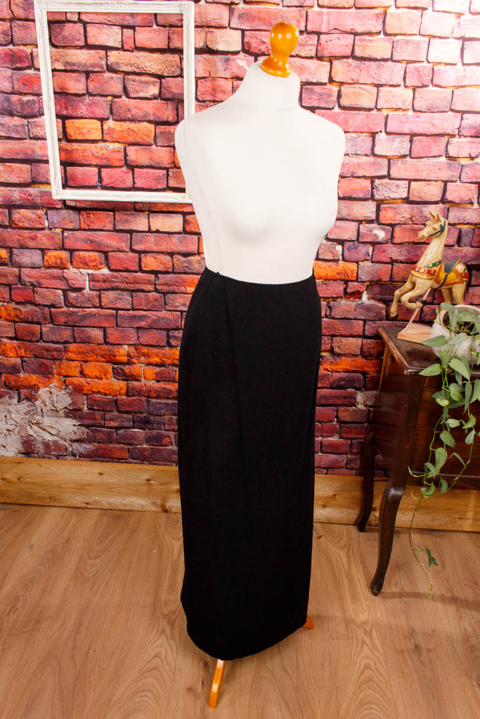 70er Abendrock schwarz schmal 70er Abendmode Boho Frau schwarz Special XS 32-34 vintageberlin.de