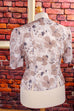 VEB Bluse beige tailliert 70er 80er beige Boho DDR Disco Frau grau M 40-42 Rockabilly Schlager Special vintageberlin.de