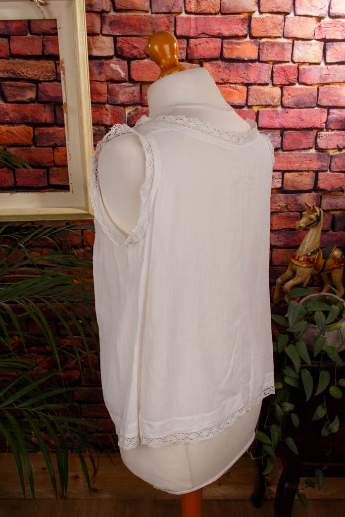 antikes Top Wäsche weiß Boho Charleston Frau Gothic L 44-46 M 40-42 Special viktorianisch vor 1920 weiß vintageberlin.de