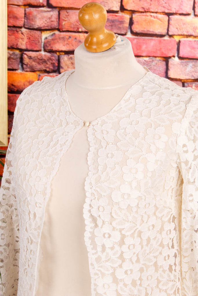 Boho Spitzenjacke Mantel weiß 60er Boho boho-wedding Frau Hippie Hochzeit M 40-42 real-boho Special weiß vintageberlin.de