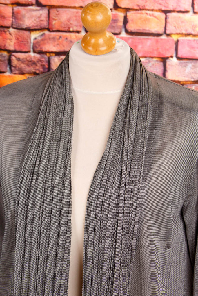 Vintage Blusenjacke silber drapiert 90er Abendmode Boho Frau M 40-42 silber Special vintageberlin.de