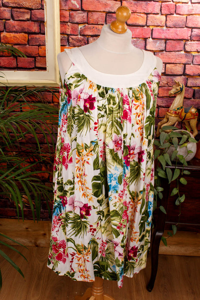 Sommerkleid bunt Blumenmuster Default Title 90er bunt Frau Hippie L 44-46 M 40-42 vintageberlin.de