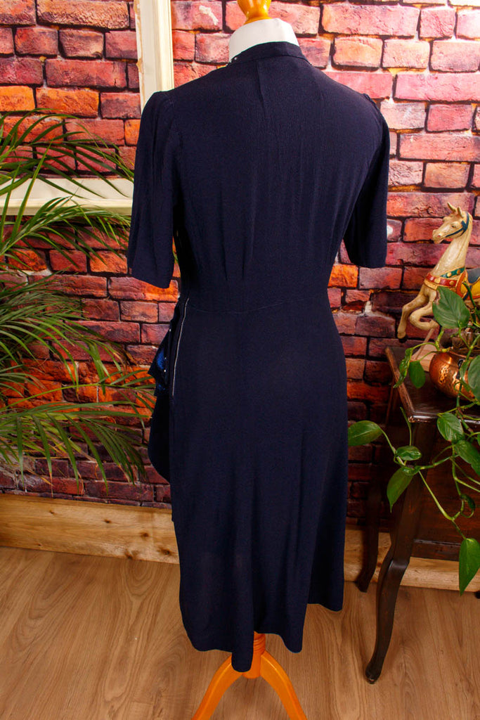 40er Jahre Abendkleid blau Glitzer 40er Abendmode blau Charleston Flapper&Charleston Frau M 40-42 real-rockabilly Rockabilly Special vintageberlin.de