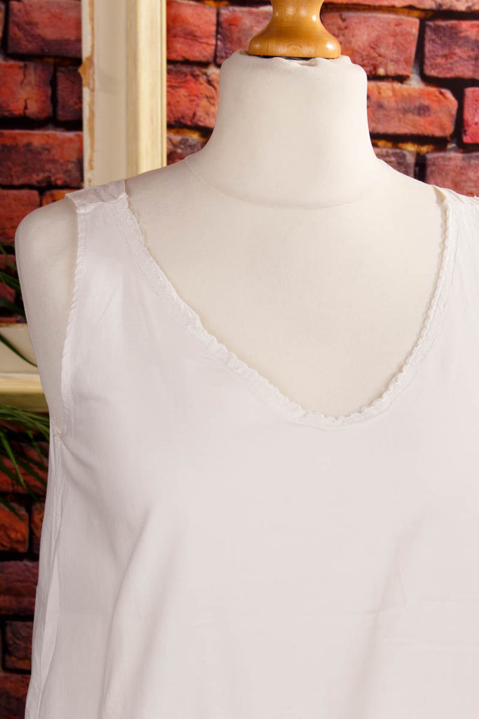 antikes Leibchen Unterhemd 20er Charleston Frau M 40-42 viktorianisch vor 1920 weiß vintageberlin.de