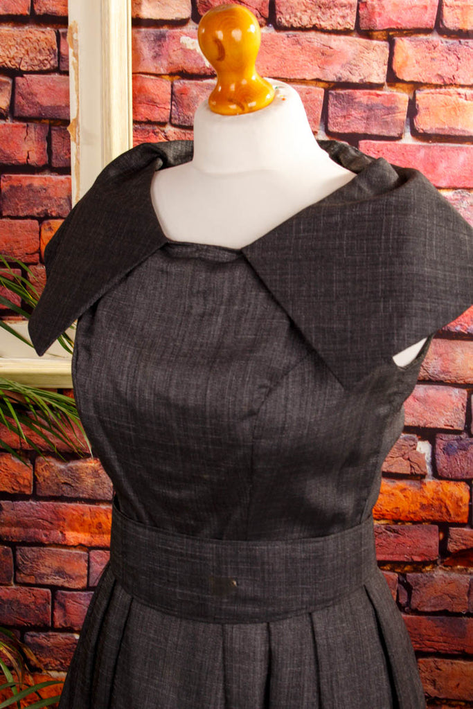 50s Rockabella Kleid grau 40er 50er 60er Frau grau real-rockabilly Rockabilly Special XS 32-34 vintageberlin.de