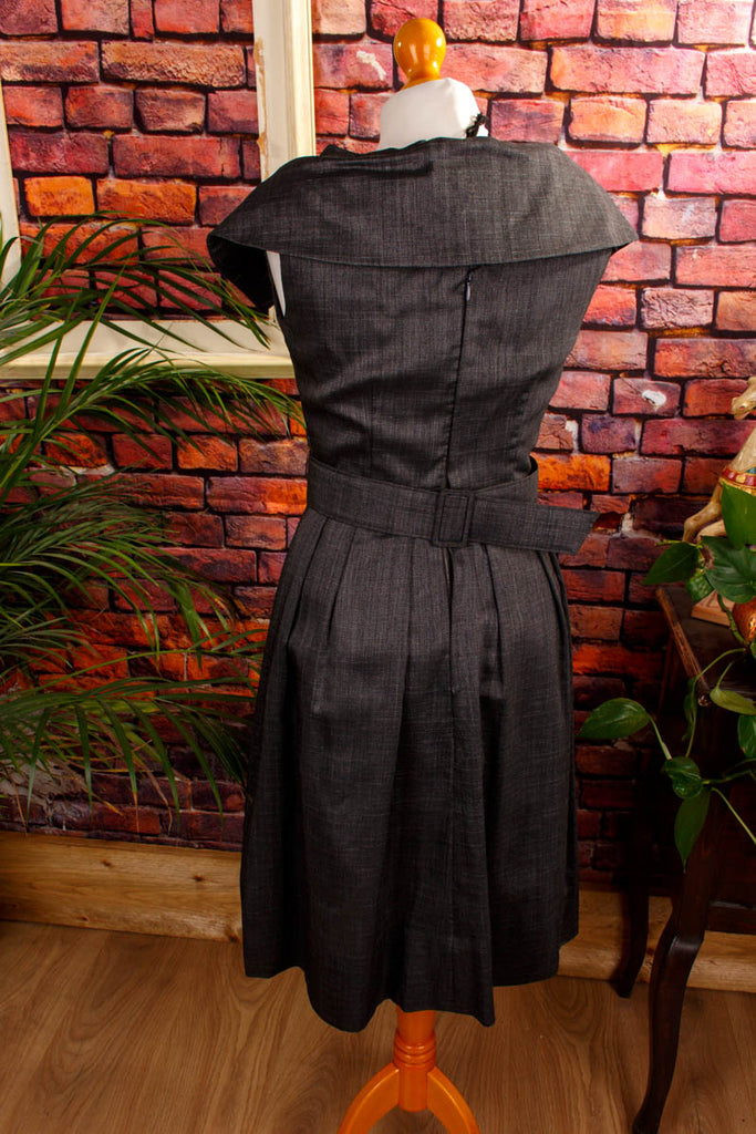 50s Rockabella Kleid grau 40er 50er 60er Frau grau real-rockabilly Rockabilly Special XS 32-34 vintageberlin.de