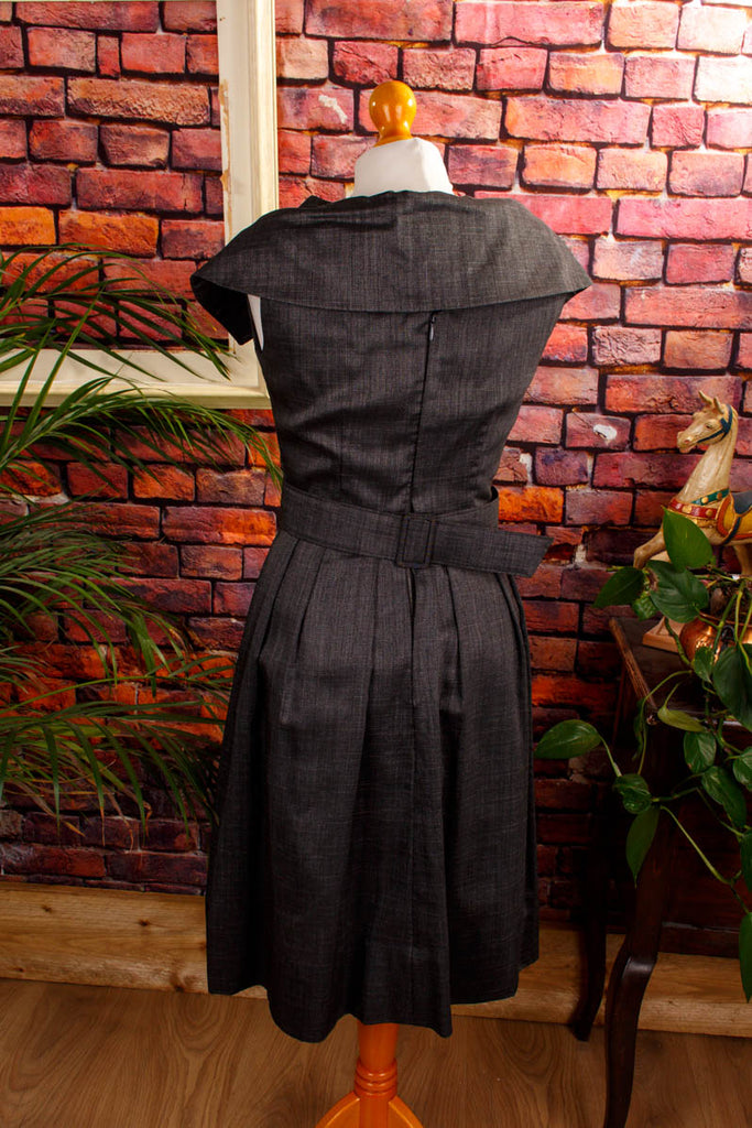 50s Rockabella Kleid grau 40er 50er 60er Frau grau real-rockabilly Rockabilly Special XS 32-34 vintageberlin.de