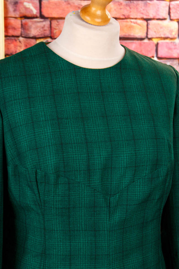 Etuikleid grün kariert 60er Frau grün M 40-42 real-rockabilly Rockabilly Sekretärin Special vintageberlin.de