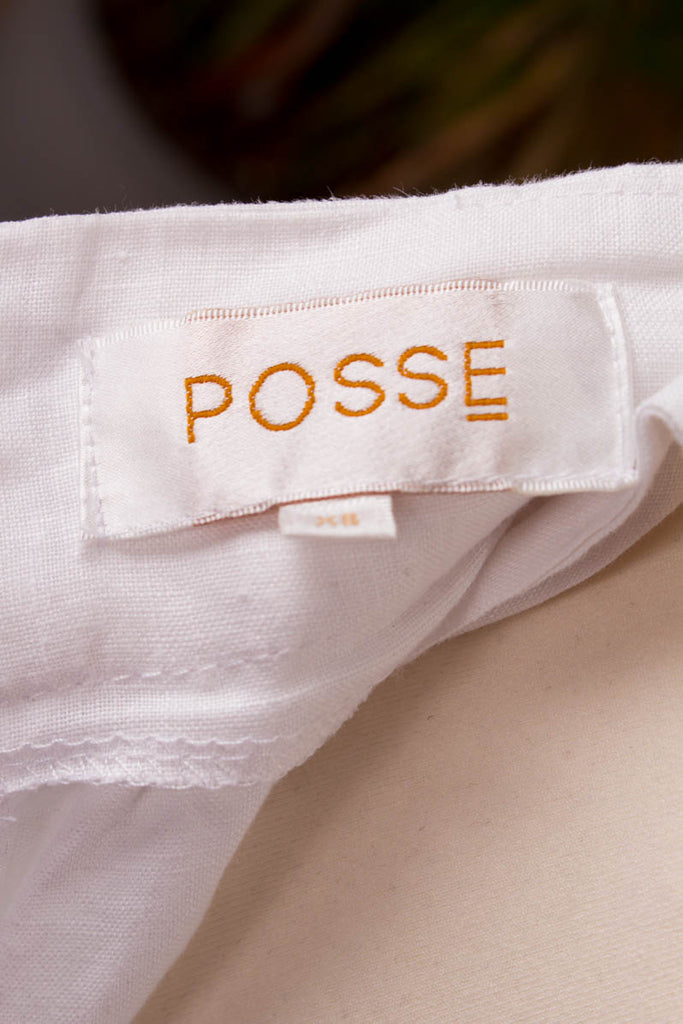 POSSE Overall weiß Leinen Boho Designer Frau Special weiß XS 32-34 vintageberlin.de