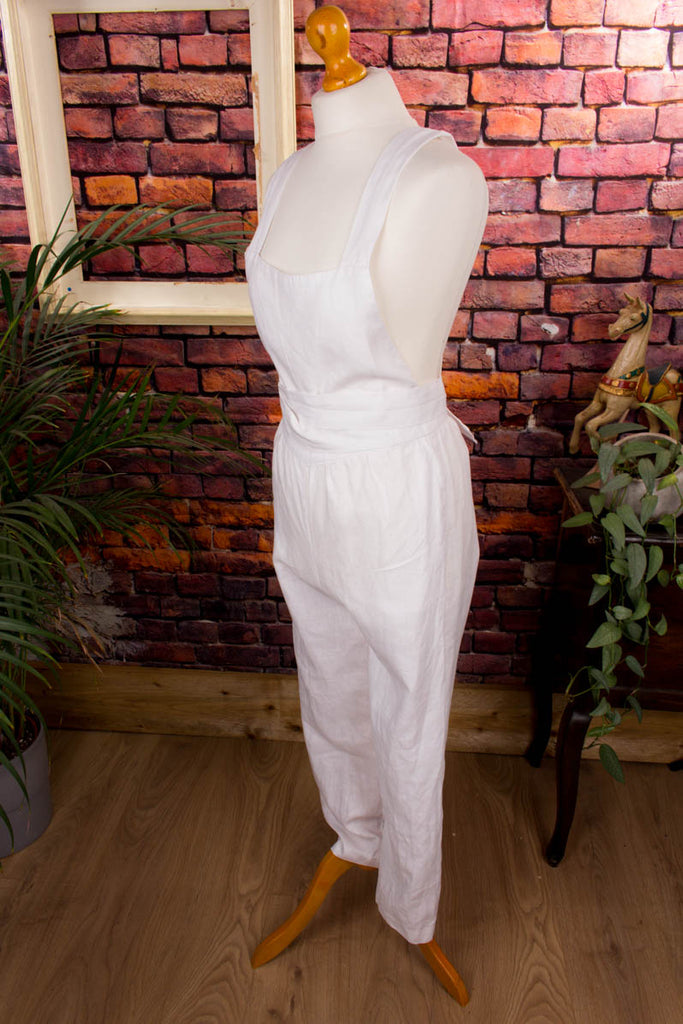 POSSE Overall weiß Leinen Boho Designer Frau Special weiß XS 32-34 vintageberlin.de