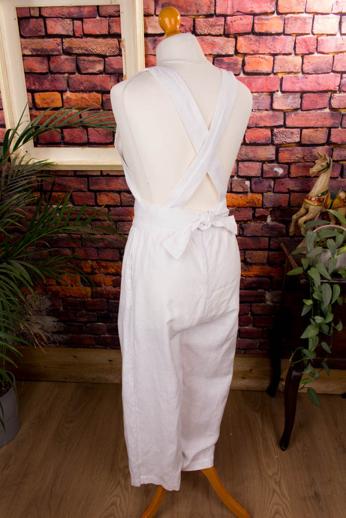 POSSE Overall weiß Leinen Boho Designer Frau Special weiß XS 32-34 vintageberlin.de