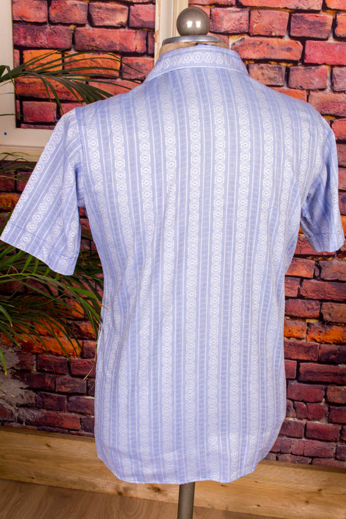70s Hemd blau Kragen 60er 70er blau Dandy Disco M 48-50 Mann real-rockabilly Rockabilly S 44-46 Schlager Special vintageberlin.de