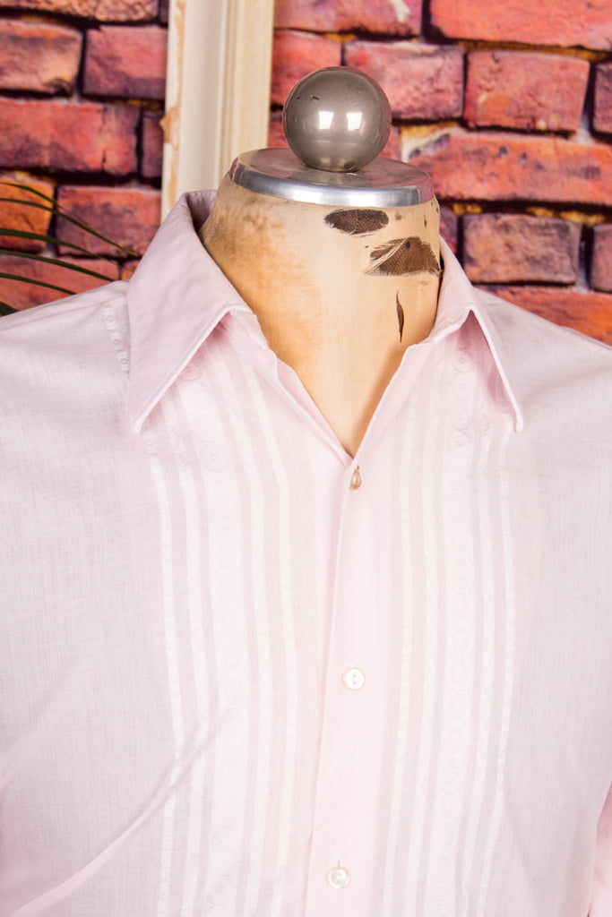 70s Smoking Hemd rosa 60er 70er Dandy Disco L 52-54 M 48-50 Mann real-disco real-rockabilly Rockabilly rosa Schlager Special vintageberlin.de