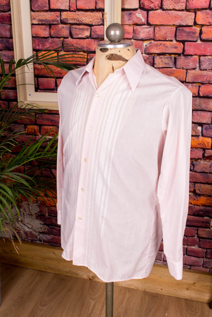 70s Smoking Hemd rosa 60er 70er Dandy Disco L 52-54 M 48-50 Mann real-disco real-rockabilly Rockabilly rosa Schlager Special vintageberlin.de