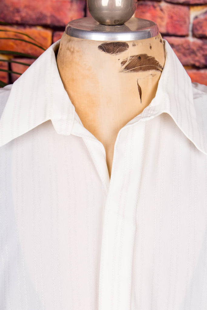 70s Nylon Hemd weiß gold 60er 70er Dandy Disco gold L 52-54 Mann real-disco real-rockabilly Rockabilly Schlager Special weiß XL 56-58 vintageberlin.de