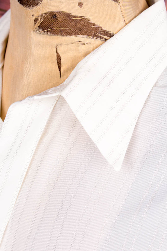 70s Nylon Hemd weiß gold 60er 70er Dandy Disco gold L 52-54 Mann real-disco real-rockabilly Rockabilly Schlager Special weiß XL 56-58 vintageberlin.de