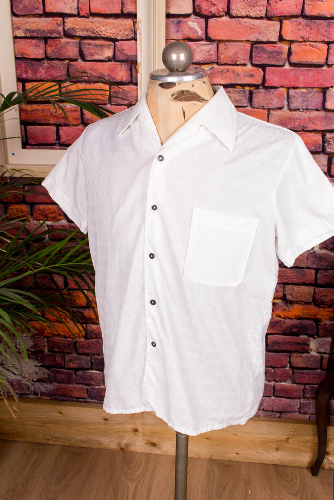 60s VEB Hemd weiß Muster Default Title 60er 70er Dandy DDR Disco L 52-54 M 48-50 Mann real-disco real-rockabilly Rockabilly Schlager Special weiß vintageberlin.de