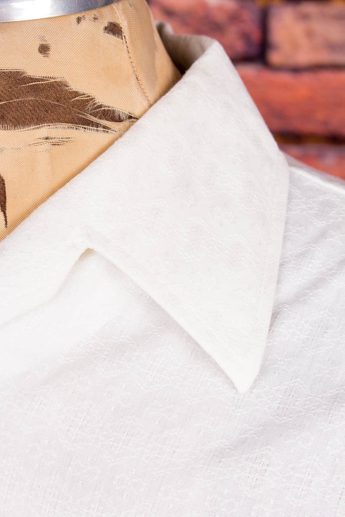 60s VEB Hemd weiß Muster 60er 70er Dandy DDR Disco L 52-54 M 48-50 Mann real-disco real-rockabilly Rockabilly Schlager Special weiß vintageberlin.de