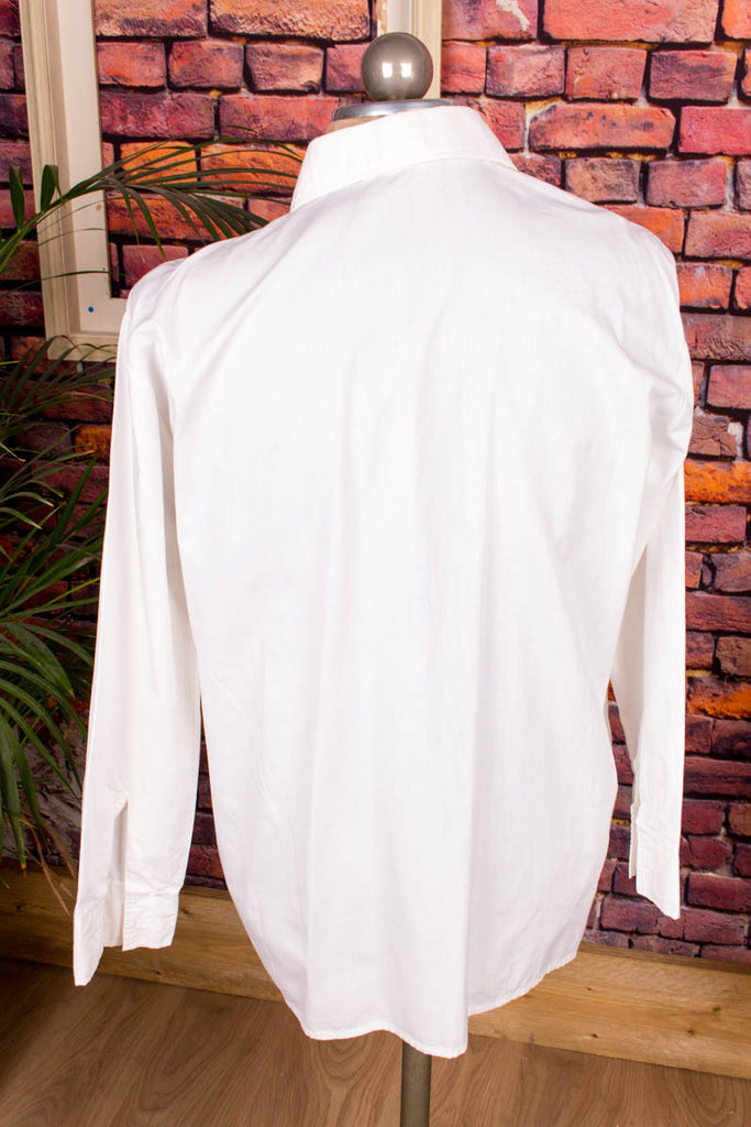70s Hemd weiß bestickt 60er 70er Dandy Disco L 52-54 M 48-50 Mann real-disco real-rockabilly Rockabilly Schlager Special weiß vintageberlin.de