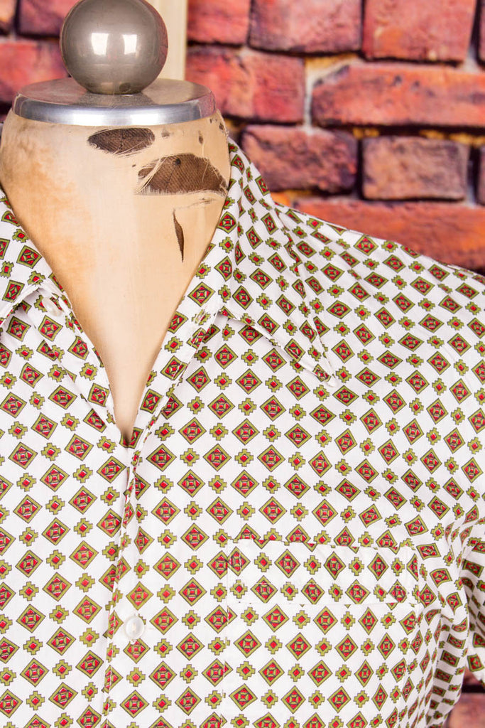 60s Baumwollhemd gemustert 50er 60er 70er bunt Dandy Disco L 52-54 M 48-50 Mann real-rockabilly Rockabilly Schlager Special vintageberlin.de