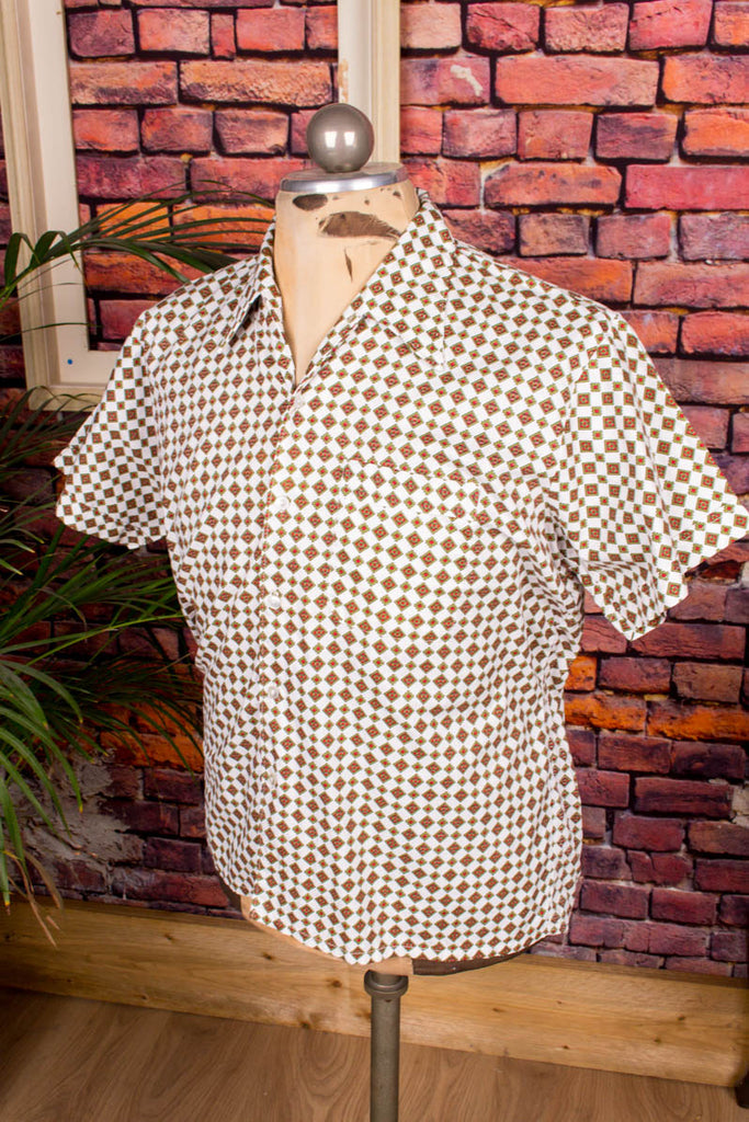 60s Baumwollhemd gemustert 50er 60er 70er bunt Dandy Disco L 52-54 M 48-50 Mann real-rockabilly Rockabilly Schlager Special vintageberlin.de