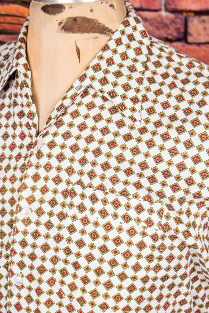 60s Baumwollhemd gemustert 50er 60er 70er bunt Dandy Disco L 52-54 M 48-50 Mann real-rockabilly Rockabilly Schlager Special vintageberlin.de